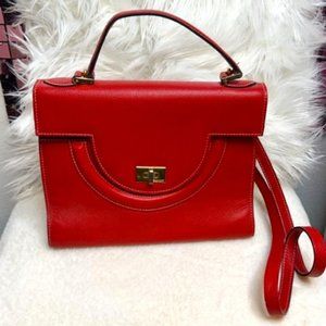 Vintage Leather Bally Top Handle Bag